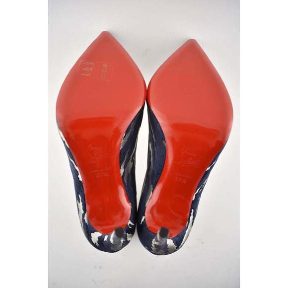 Christian Louboutin Pigalle Follies 100 Blue Camo JQ Camouloubi Heel Pump 37.5 - Picture 12 of 12